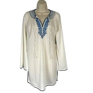 Athleta Tallulah Tunic Swimsuit Cover-up Embroidered White Women's XS NWT